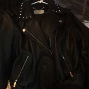 Michael kor leather jacket size large